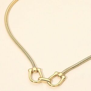 OUT OF STOCK Stainless Steel Linked Horsebit Pendant Necklace